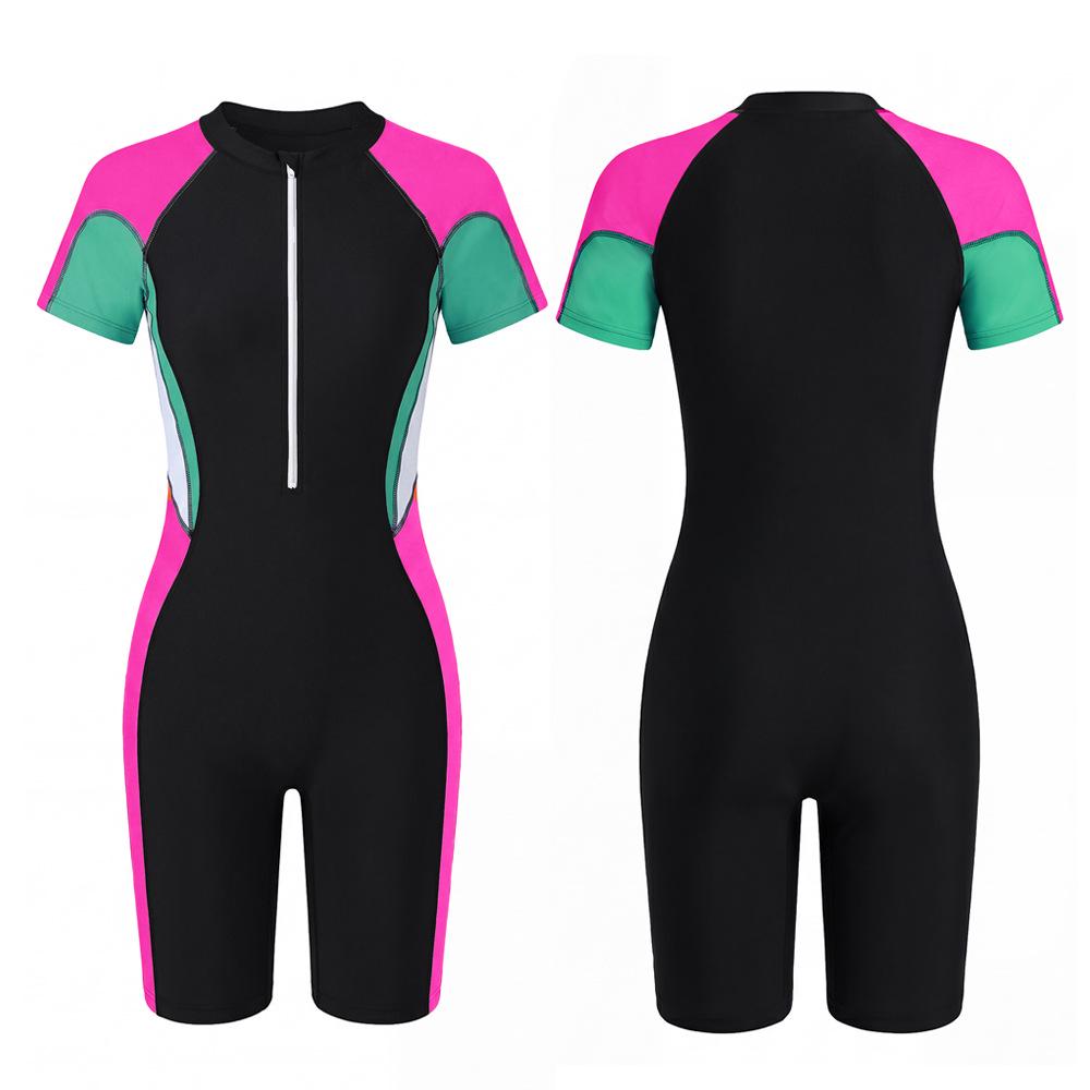 Costume da Bagno Sportivo Dimagrante da Donna a Mezza Manica, Costume da Bagno per Spiaggia e Sorgenti Termali che Copre la Pancia