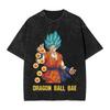 Anime Dragon Ball Printed Tshirt Mens and Womens Washed Tshirt High Quality Vintage Cotton Tshirt Harajuku Tops