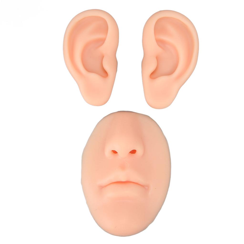 Silikon Ohrmodell Anfänger Simuliertes 3D Nasen- und Mundmodell Ausstellungsstück Lehrwerkzeug für Piercing-Übungen