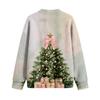 Women's Casual Christmas Print Button Front Coat for Winter Holiday and Daily Wear
