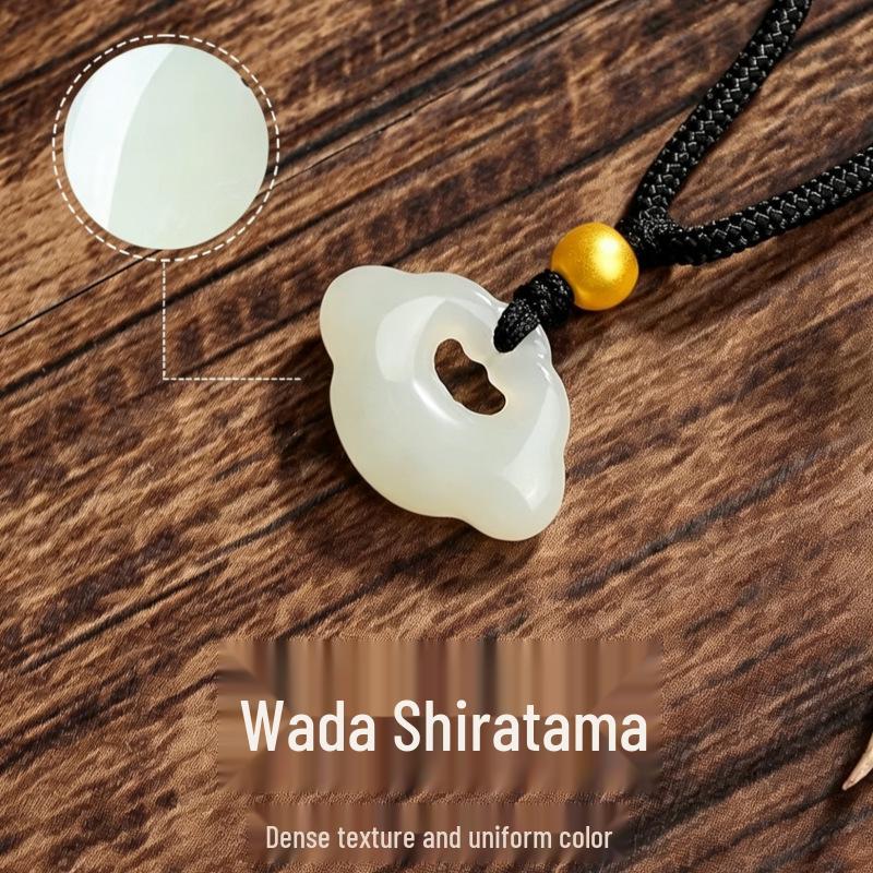 Gold and Hetian Jade Pendant Necklace with Luck-Turning Beads and Jade Safety Buckle.