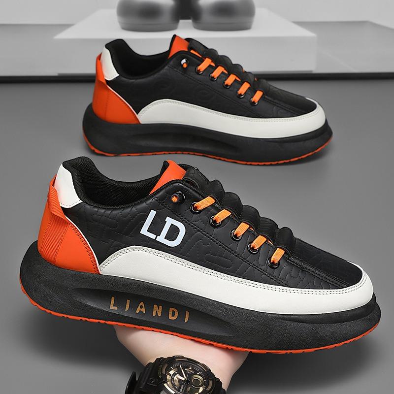 

Autumn new platform men s board shoes fashion casual shoes work single shoes men s shoes leather surface green tide shoes 45