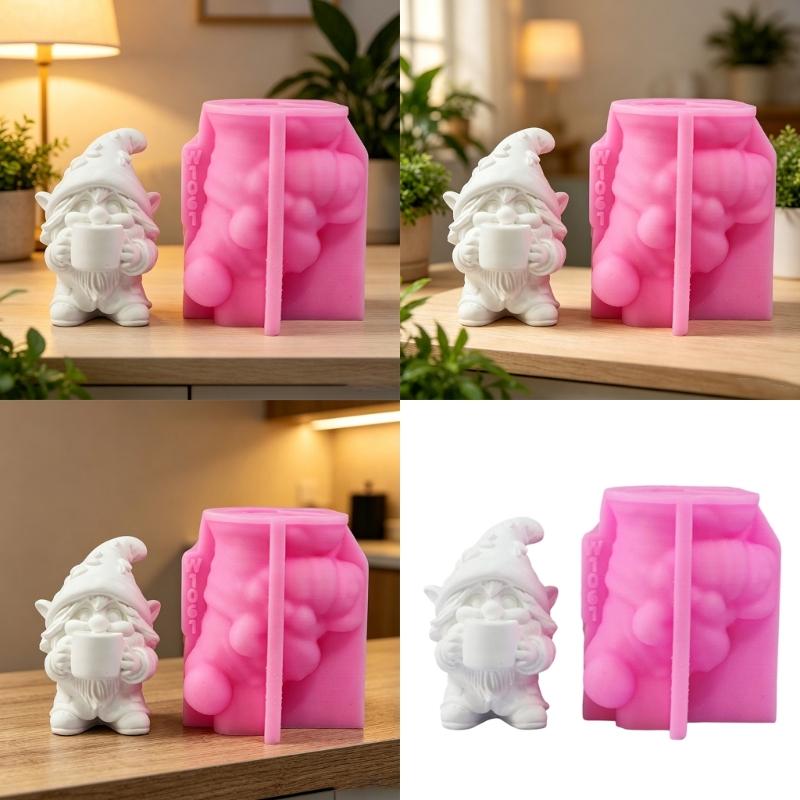 3D Dwarf Figurine Silicone Mold For Resin Casting and Making Candle Soap Chocolate and Gypsum Sculpture Christmas Decoration