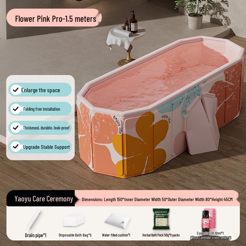 Foldable Full Body Bath Tub for Adults & Couples - Compact Household Bath Basin & Children's Sitz Bath
