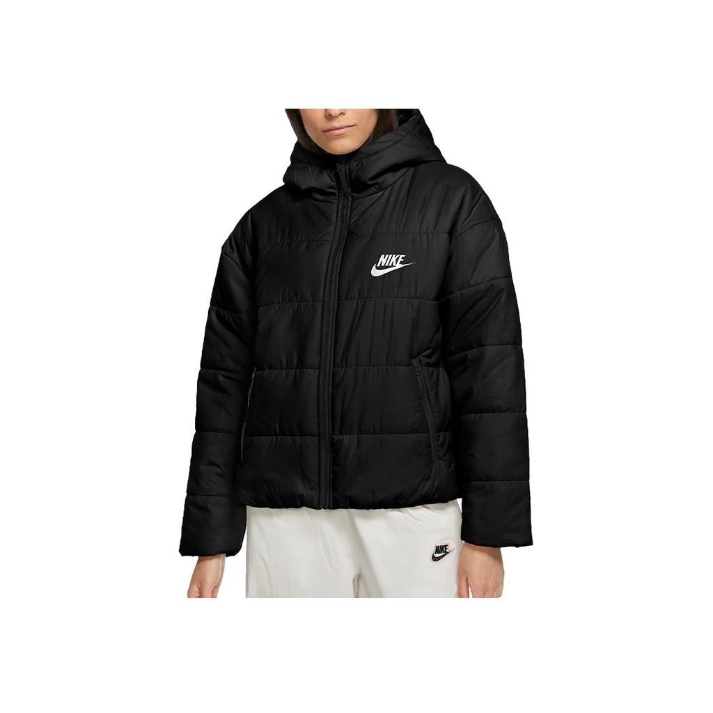 Nike Sportswear Synthetic-Fill Logo Print Warm Casual Hooded Jacket Women Jacket Black CZ1467-010