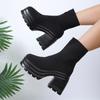 Platform Boots Woman Large Size Short Boots Women's Square Head Waterproof Table High Heel Fashion Thick Soled Women's Boots