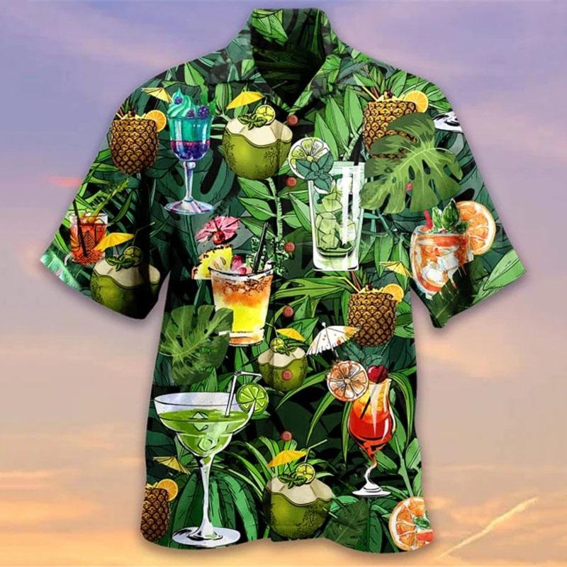 2026 Summer Loose Breathable 3d Print Trendy Cool Fashion Hawaiian Shirts Beach Party Tops Short Sleeves Men's 5XL