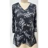 Summer New Seven Quarter Sleeve Casual Loose Shirts Women Asymmetrical V Neck Slim Print Elegant Blouse Women Fashion Lady Tops Plus Size Shirt 26490