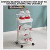 Storage Organizer Rack Movable Kitchen Bathroom Shelf Metal Rolling Trolley Cart Basket Stand Wheels Save Space Holder 3 Layer