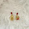 New Year Asymmetrical Red Festive Earrings: Versatile, Fashionable, and Celebratory