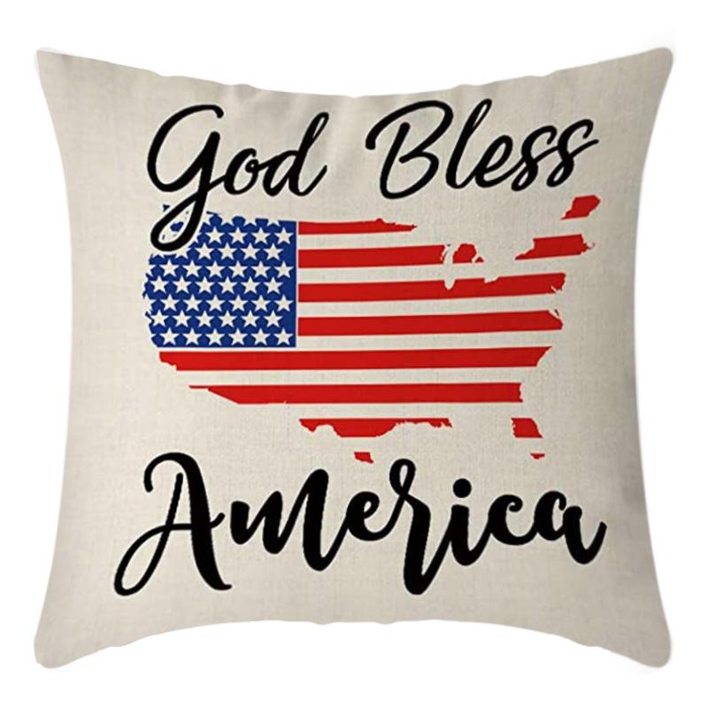 Independence Day Pillow Case Flag Print Home Living Room Bedside Decoration Pillow Cushion Pillow Case