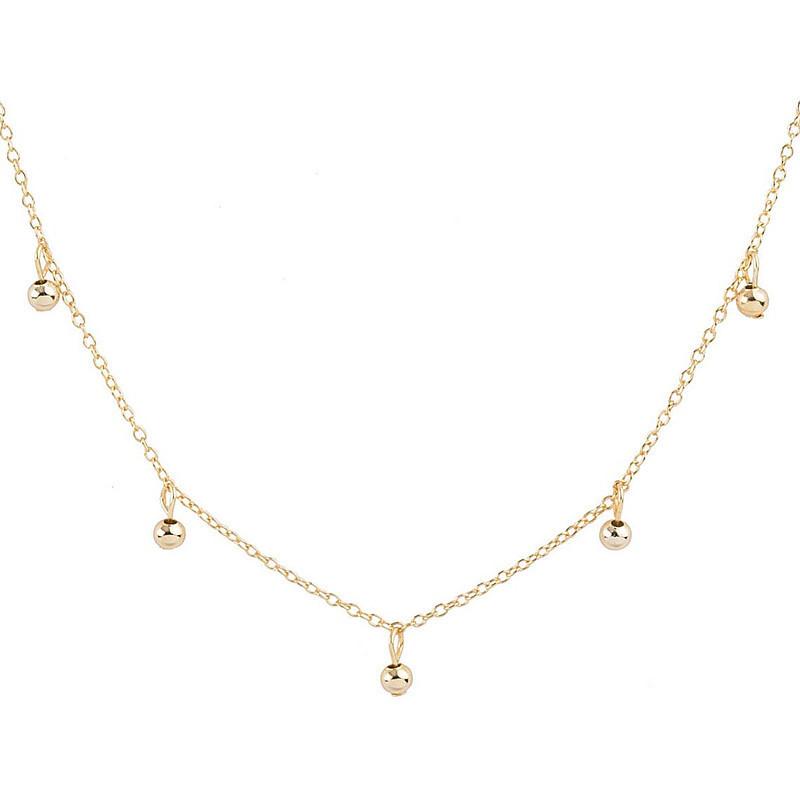 New Product Fashion Trend Korean Version Small Fresh Personalized Collarbone Chain Ins Style, Simple Copper Bead Pendant Necklace