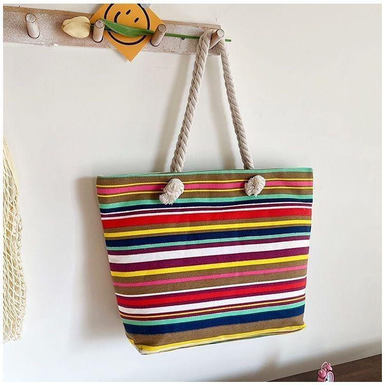 Женская холщовая сумка-тоут 2025: Новый принт, большая вместимость, универсальная наплечная сумка