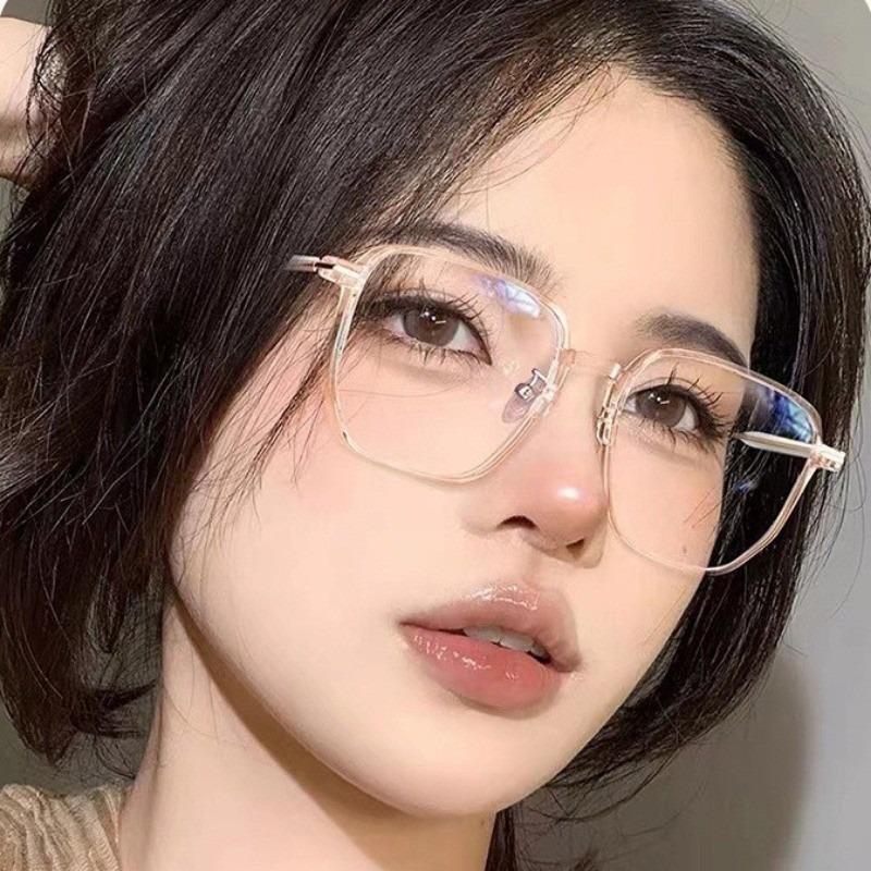 Anti Radiation Blue Light Eyeglasses Square Frame Computer Glasses for Women Replaceable Lens
