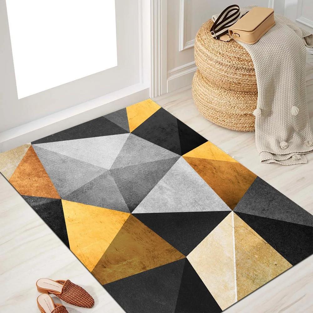 

Nordic Marble Geometry Carpets Washable Non Slip Rugs for Living Room Bedroom Teenager Room Home Decoration Floor Mats 40x60cm
