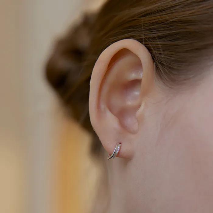 [Silver925] Clear Line Hoop Earring