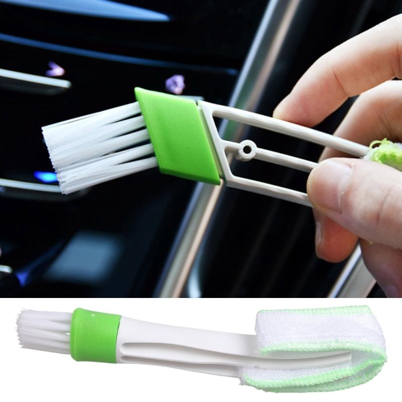 Double Ended Microfiber Vent Duster Cleaning Brush Automotive Air Conditioner Duster for Car Air Outlets Dust Collector
