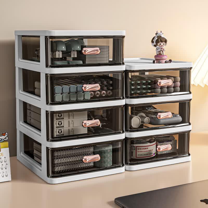 TRNFA W8603-4 Desktop Storage Box with Transparent Drawers