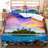 Beach Duvet Cover Set Summer Ocean Bedding Set Hawaiian Marine Sea Waves 3D Print Starfish Polyester Comforter Cover Queen King