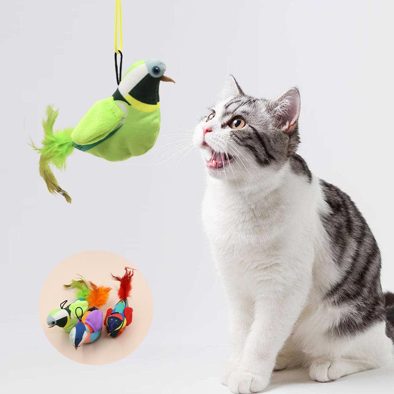 New Cat Toys, Cat Teaser Sticks, Electric Simulation Chirping Birds, Plush Cats, Mint Cat Supplies