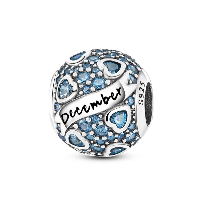 Copper Colorful Round Inlaid Zircon Charms Beads Pendant Fit Original Pandora Bracelet Copper Jewelry Gift