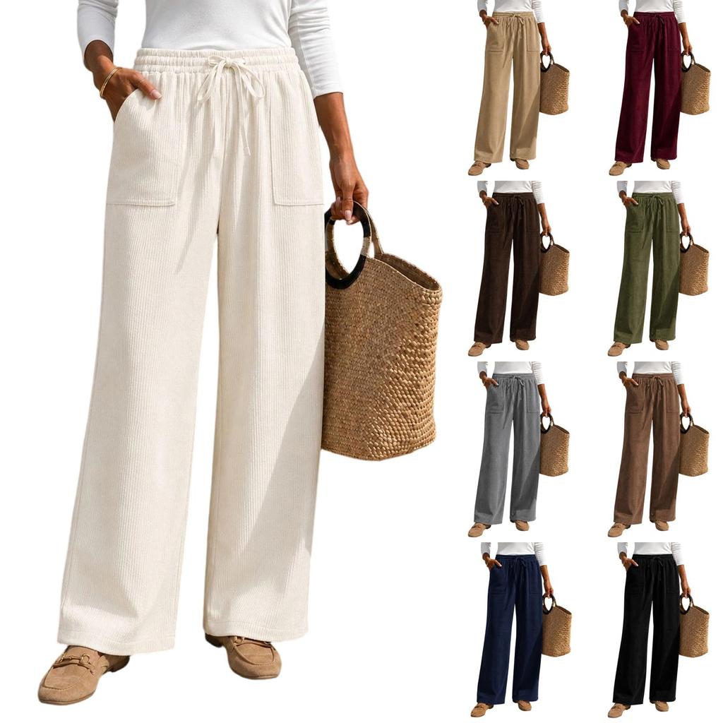 Women's Casual Color Loose Fit Wide Leg Pants for Everyday Fashion