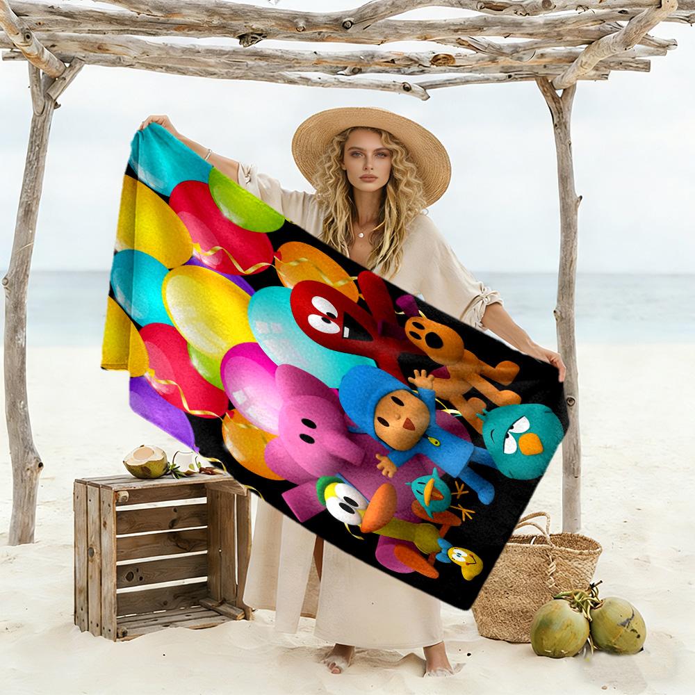 Pocoyo Beach Towel Super Soft & Absorbent Comfortable Lightweight Perfect for Traveling Yoga Camping and Swimming