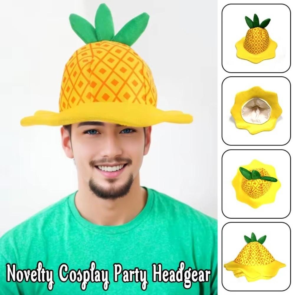 Soft Plush Cartoon Fruit Hat Comfortable Cosplay Headwear Pineapple Hat  Birthday Decorations
