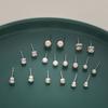 Fashion Versatile Pearl Zircon 12 Pair Set Earrings