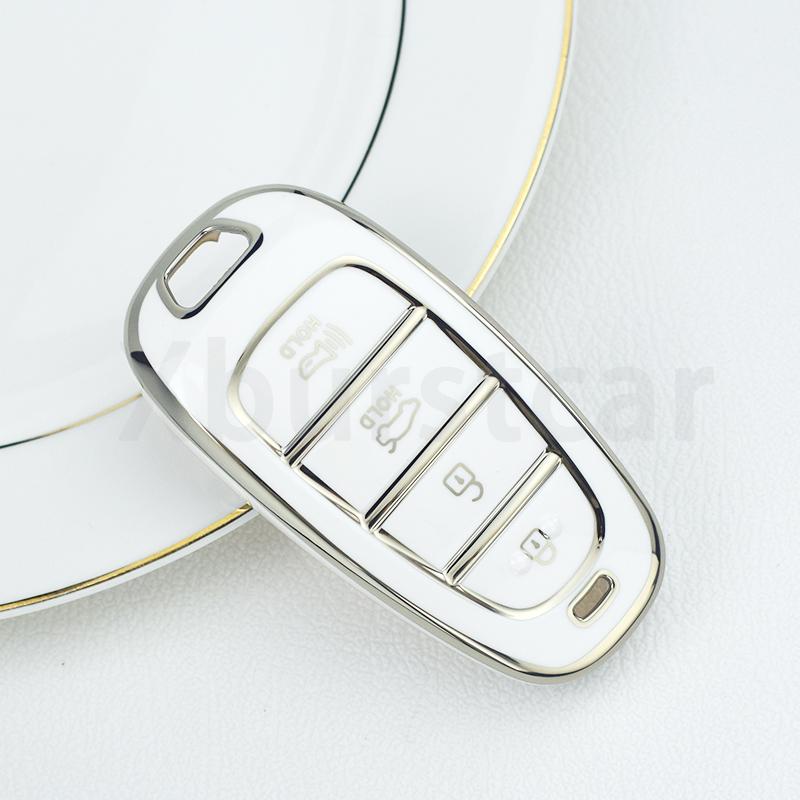 Tpu Car Key Cover Shell Fob Case Holder Bag For Hyundai Santa Fe Tucson Nexo Nx4 Atos Solaris Prime Keyless Accessories