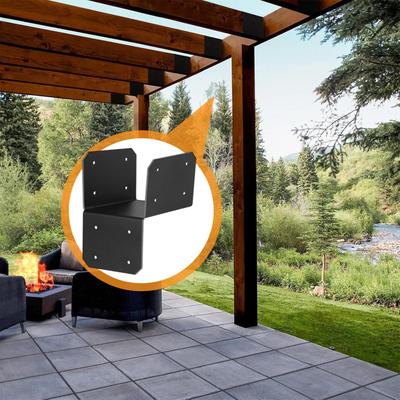 Brackets For Wood Posts 4 Pieces Pergola Joist Bracket Connector Brace Heavy Duty Sleeve Beam Connector Brace For Outdoor Indoor