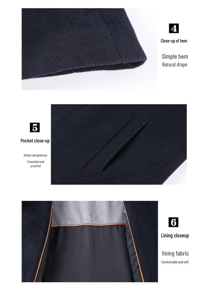 Men's Mid-Aged Wool Lapel Jacket - Business Casual Button-up for Autumn/Winter