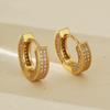European Fashion Hypoallergenic S925 Silver Full Rhinestone Inlaid Earrings Chunky Geometric Clip On Earrings for Women Gift