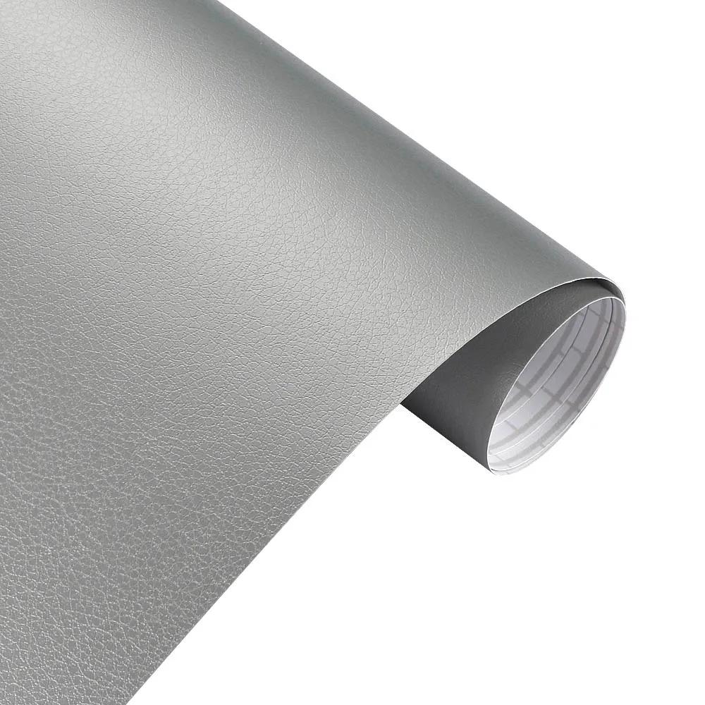 

30*100cm Leather Pattern Car Vinyl Wrap Film Self Adhesive Motorcycle Auto Body Internal External Decoration Decal Accessories срібний