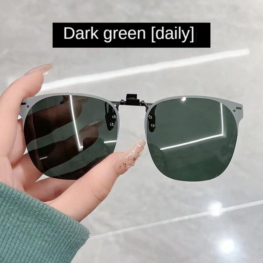 Polarized Unisex Clip on Flip up Sunglasses over Prescription and Reading Glasses Frames