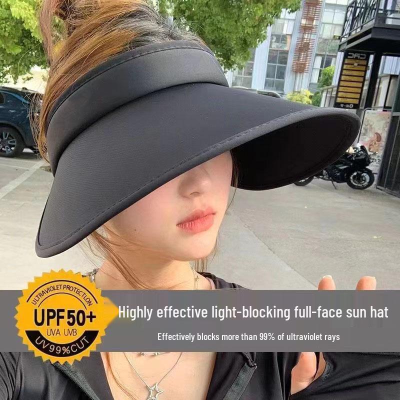 

Color-Changing Ice Silk UV Protection Sun Hat with Wide Brim and Face Cover One Size