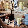 RELEA 620ml Plaid Portable Dual-Drink Thermos Bottle