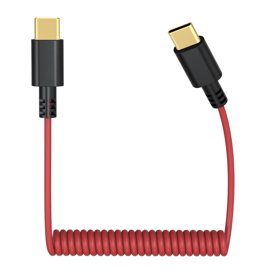 Coiled To USB Type C Microphone Cable for Rode Wireless GO Hollyland Lark Duo Wireless iPhone and Smartphones USB-C II/ME/Pro/Micro,