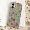 Spring Retro Glitter Colorful Flower Shockproof Protective Sparkling Phone Case for iPhone 17 16 15 14 Pro Max 13 Bling Cover