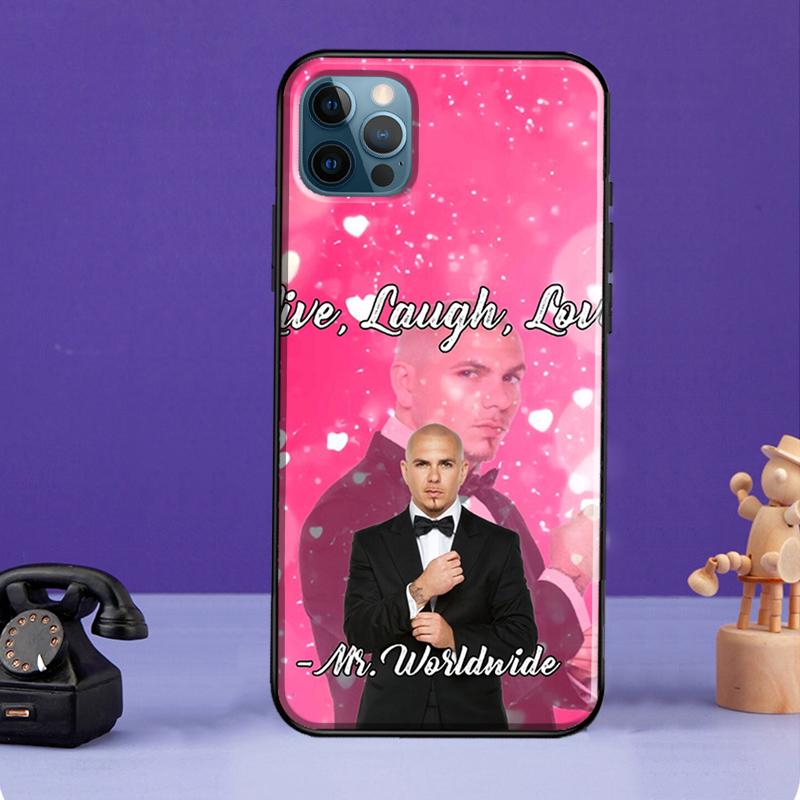 Mr Worldwide Says To Live Laugh Love Case For iPhone XR X XS Max SE 7 8 Plus Phone Cover For iPhone 11 14 12 13 Pro Max Mini