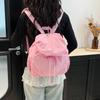 Sacs d'épaule plissés légers décontractés pour femmes Sacs à dos à cordon de serrage à rabat uni pour dames Sacs à main féminins pour sports de plein air et voyages