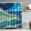 Artistic Ocean Waves Shower Curtain Modern Blue White Design for Bathroom Decorations 3D Printed Waterproof Fabric Easy To Hang