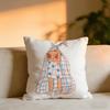 Illustrations Of Everyday Life Cushion Cover Cozy Velvet Throw PillowSoft Warm Cushion For Sofa  Bed