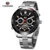 Montre Pour Homme Forsining Branded Stainless Steel Gold Noble Water Resistant Tourbillon Custom Mens Automatic Mechanical Watch