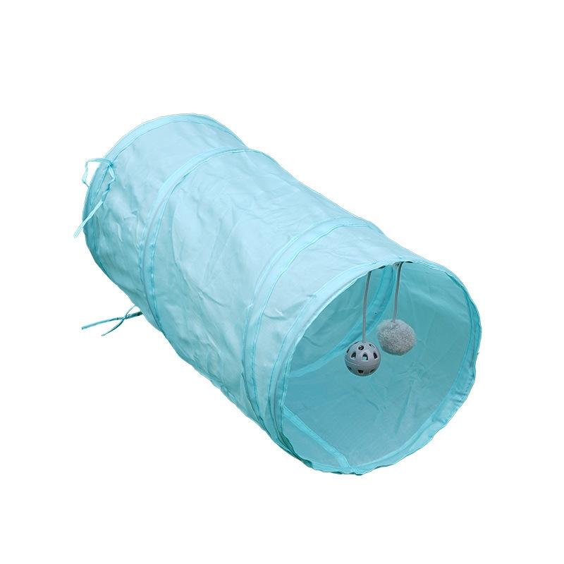 Interactive Cat Tunnel Toy Chew Resistant Kitten Play Tube With Teaser Wand For Indoor Cats Kittens Home Play Gift Christmas