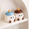 Modern Cute Elf Ceramic Ashtray with Lid Living Room Storage Ornaments Portable Home Car Ashtray Countertop Ornaments Decoration