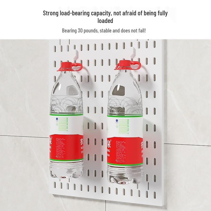 No-Drill Wall-Mounted Pegboard: Customizable Storage Hooks & Baskets Display for Home or Study Room.