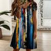 Ladies V Neck Beautiful Freesia Blossom Plus Size Loose Summer Dress