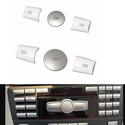 Mittkonsol Volymknappar PÅ Knappskydd Reparationsdekal För Mercedes Benz C GLK-klass W204 S204 W212 X204 Biltillbehör