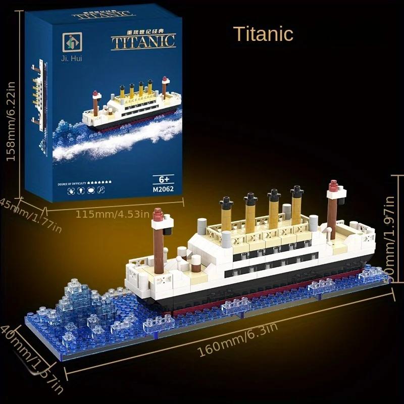 Titanic statek wycieczkowy małe cząsteczki klocki do składania pary męsko-damskie prezenty męskie i damskie dekoracja butiku